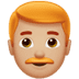 👨🏼‍🦰 man: medium-light skin tone, red hair display on Apple